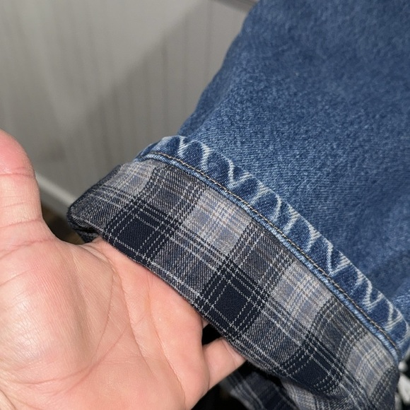 Carhartt jeans dungaree fit 38 x 30 flannel lined plaid - Picture 5 of 7